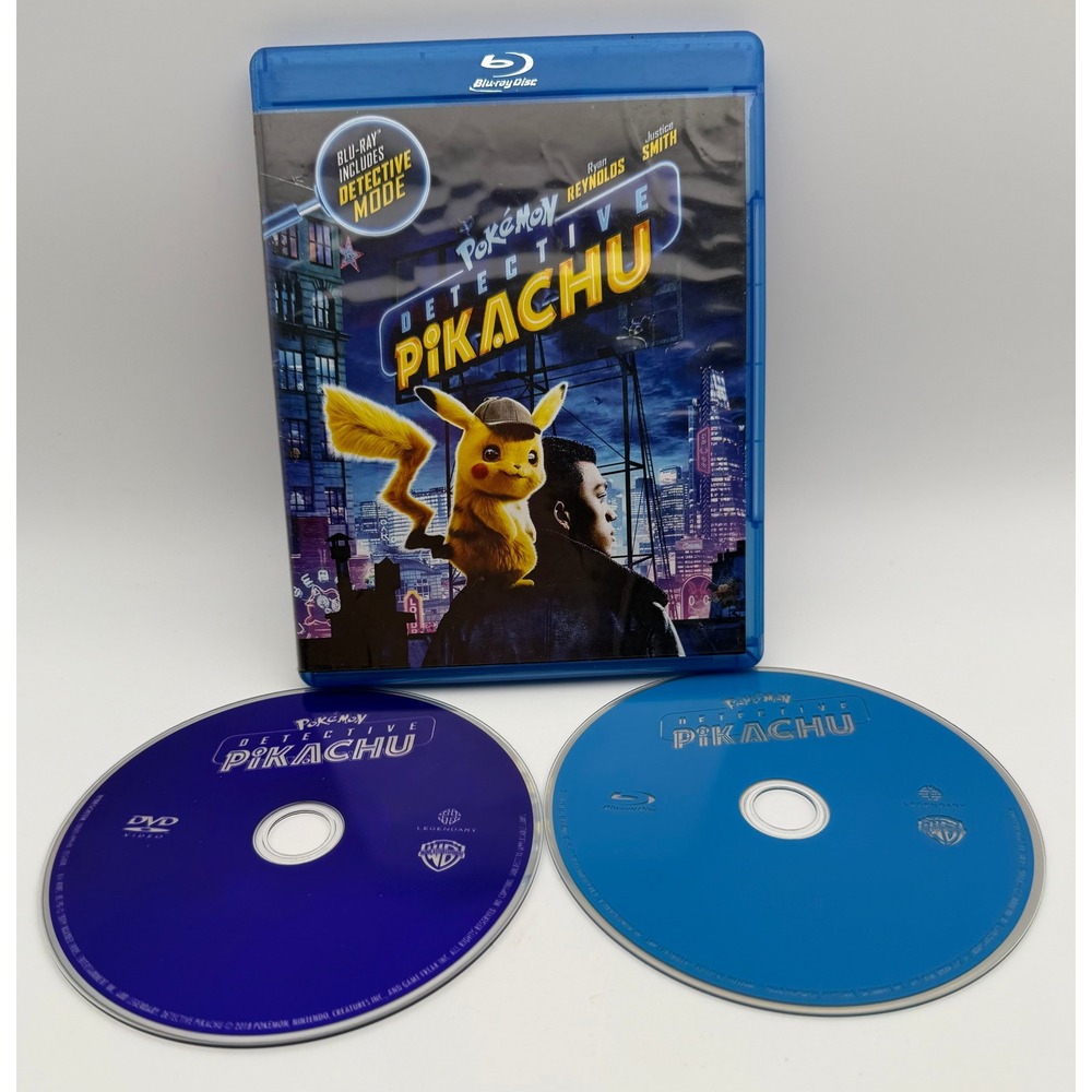 Pokemon Detective Pikachu Blu-ray DVD 2-Disc Combo Pack Ryan Reynolds 2019